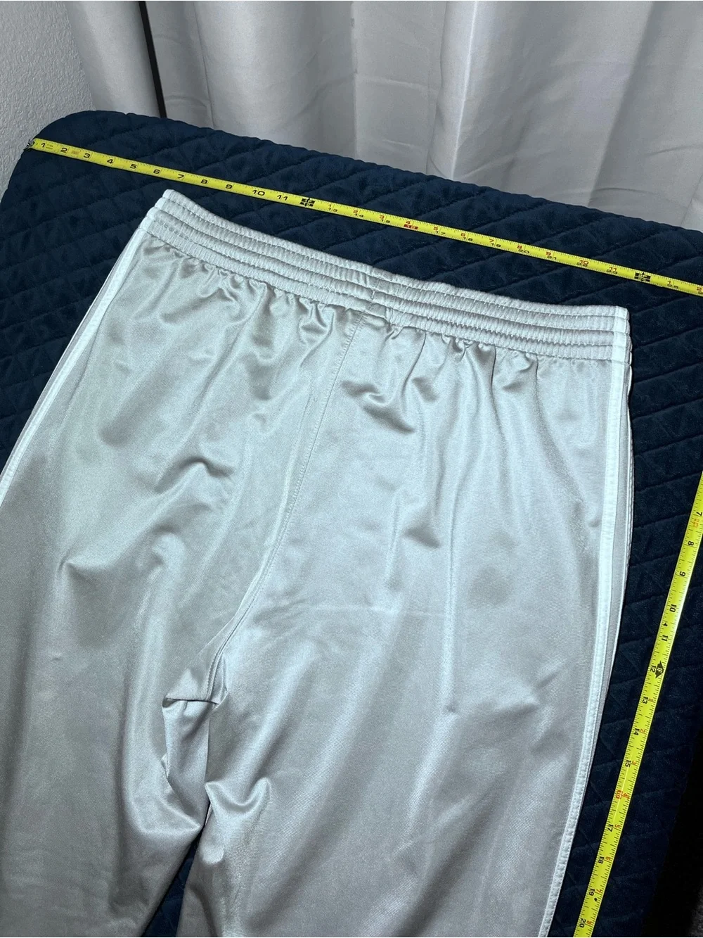 adidas Silver Track Pants - Loose Fitted Streetwear - 3-Stripe Design